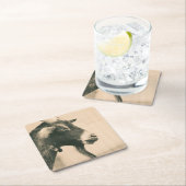 Ziegenprofil Rechteckiger Pappuntersetzer (Vor Ort)