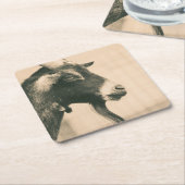 Ziegenprofil Rechteckiger Pappuntersetzer (angewinkelt)