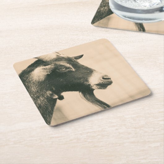 Ziegenprofil Rechteckiger Pappuntersetzer (angewinkelt)