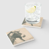 Ziegenprofil Steinuntersetzer (Seitenansicht)