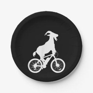 Ziegenradfahrer Funny Goat Lover Graphic Pappteller