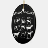 Ziegenrassen - Geschenk für Bauern Keramik Ornament (Links)
