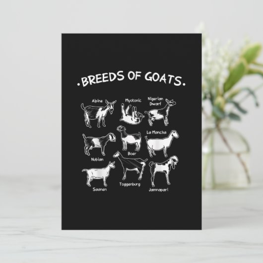 Ziegenrassen - Geschenk für Bauern Save The Date (Stehend Vorderseite)