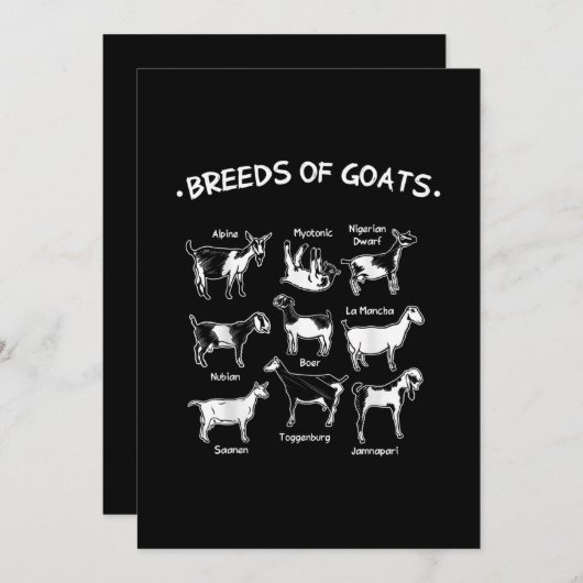 Ziegenrassen - Geschenk für Bauern Save The Date (Vorne/Hinten)