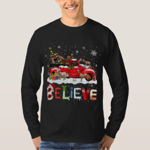 Ziegenreiten Red Truck Weihnachtsbaum glauben Sant T-Shirt