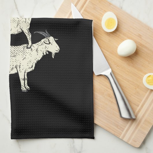 Ziegenrückro Geschirrtuch (Viertel Falte)