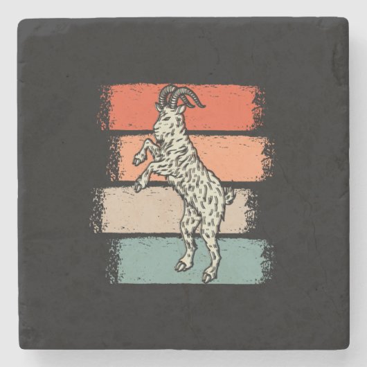 Ziegenrückro Vintag Steinuntersetzer (Vorderseite)