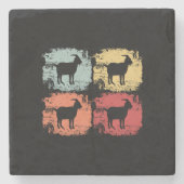 Ziegenrückro Vintag Steinuntersetzer (Vorderseite)