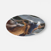 Ziegenschwarz Brawn Horns Tierisches Foto Pappteller (Schrägansicht)