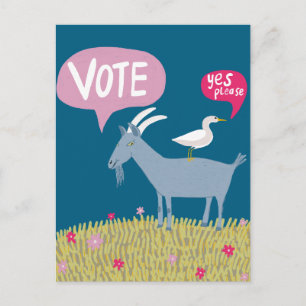 ZIEGENSTIMMUNG 2024 Wahlen Niedlich USA Postkarte