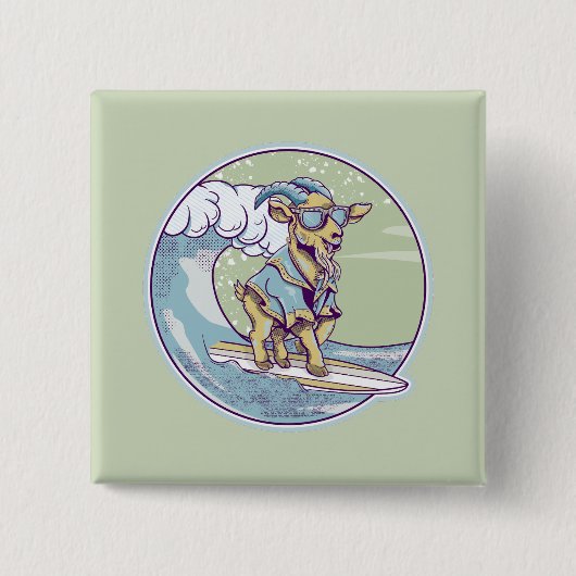 Ziegensurfen Button (Vorderseite)