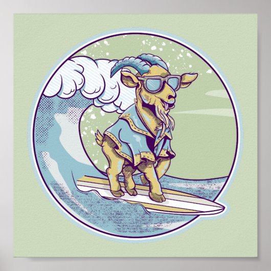 Ziegensurfen Poster (Vorne)