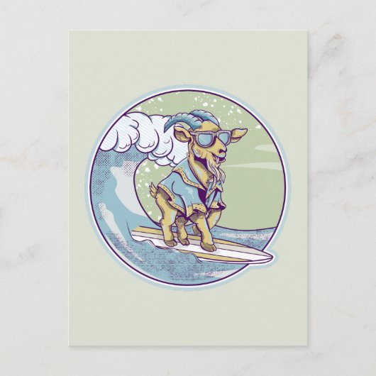 Ziegensurfen Postkarte (Vorderseite)