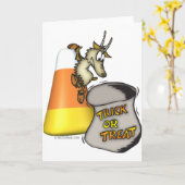 Ziegentrick oder TreatHalloween-Geschenke Karte (Gelbe Blume)