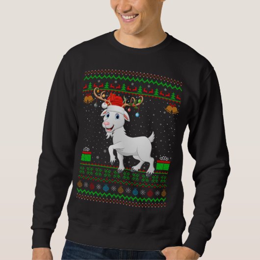 Ziegenweihe Weihnachtsmannmütze Match Ugly Goat We Sweatshirt (Vorderseite)