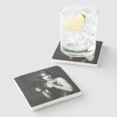 Ziegfeld Unsinnigkeits-Mädchen Steinuntersetzer (Seitenansicht)