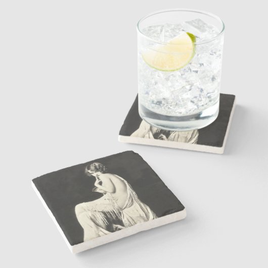 Ziegfeld Unsinnigkeits-Schönheit Steinuntersetzer (Seitenansicht)