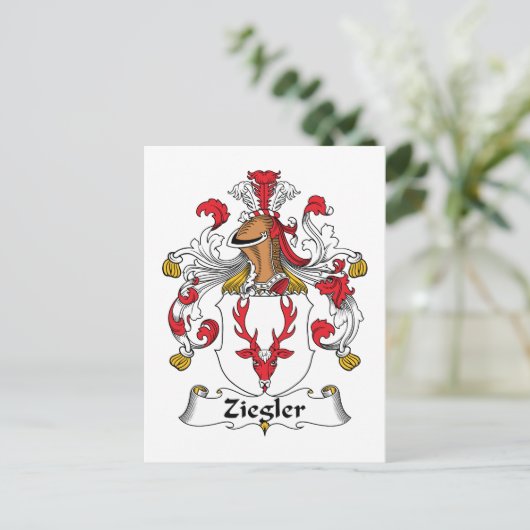 Ziegler Familienwappen Postkarte (Stehend Vorderseite)