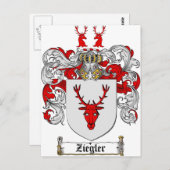 Ziegler-Wappen / Ziegler-Familienwappen Postkarte (Vorne/Hinten)
