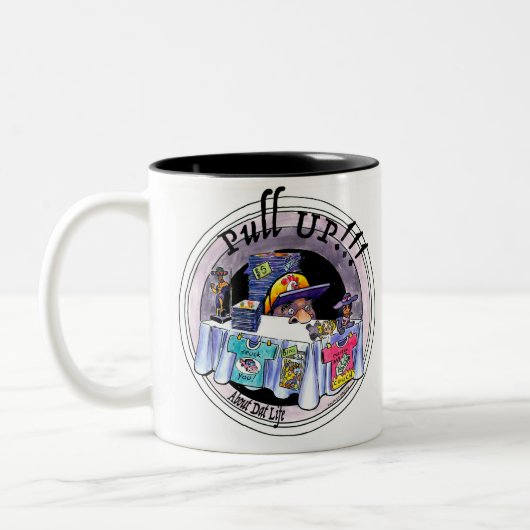 Zieh auf!! Mug Zweifarbige Tasse (Links)
