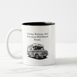 Zieh den Stecker raus, aufladen, mit der Natur neu Zweifarbige Tasse