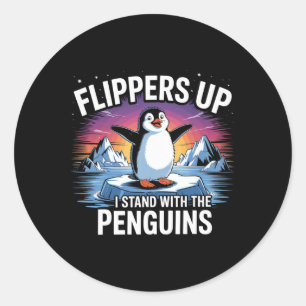 Zieh mich auf, mit den Pinguinen lustige Trump Runder Aufkleber