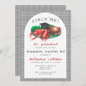 Zieh mich! Funny Seafood Crawfish Abschluss Einladung (Vorne/Hinten)
