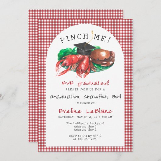 Zieh mich! Seafood Crawfish Booking.com: Abschluss Einladung (Vorne/Hinten)