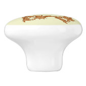 Ziehen - Blätter im Kreis mit Initial (v.2) Keramikknauf (Seitenansicht)