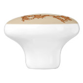 Ziehen - Blätter im Kreis mit Initial (v.3) Keramikknauf (Seitenansicht)