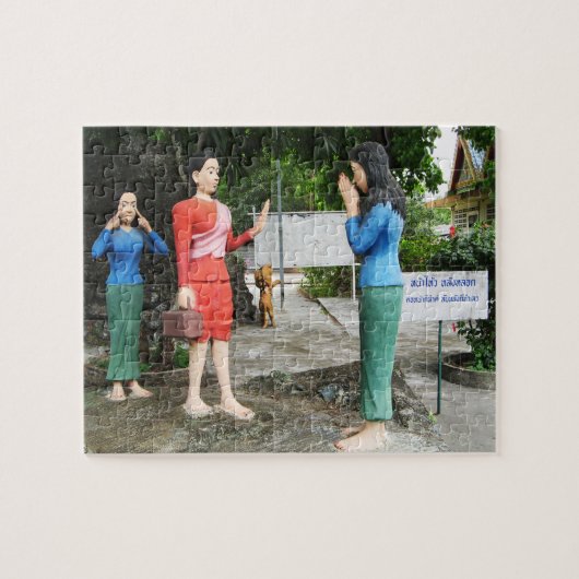 Ziehen der Gesichter hinter Ihrer Rückseite Puzzle (Horizontal)