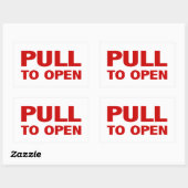 Ziehen Sie das Zeichen zur offenen Tür an. Rechteckiger Aufkleber (Blatt)