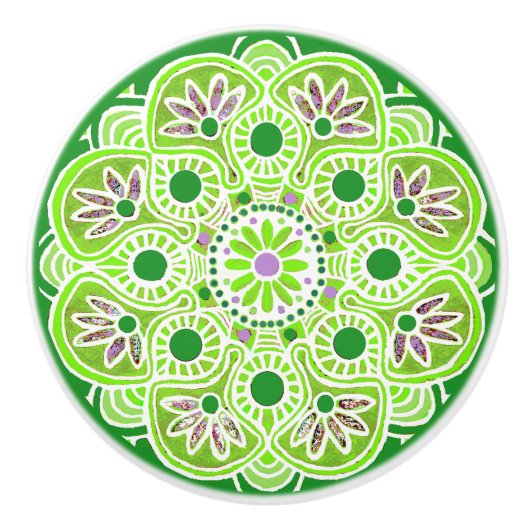 Ziehen Sie die grüne Keramik der Linse. Keramikknauf (Vorderseite)