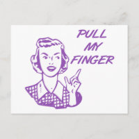 Ziehen Sie meinen Finger Retro Hausfrau Lila