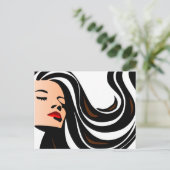 Ziehen Sie mir die Haare zurück. Postkarte (Stehend Vorderseite)