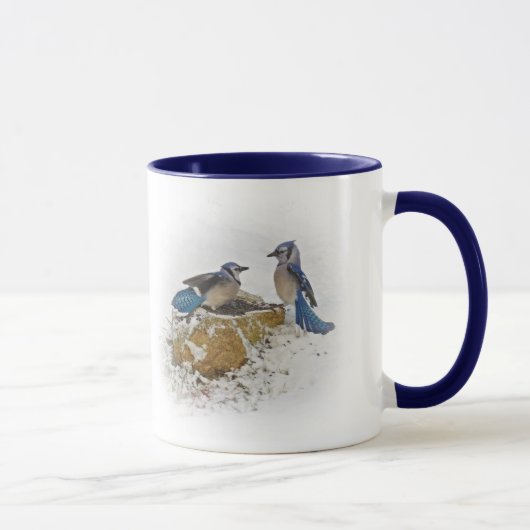 Ziehen Sie sich - blaue Jay-Vögel zurück Tasse (Rechts)