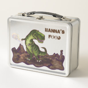 Ziehen Sie sich personalisiertes T-Rex Luchbox Metall Lunch Box