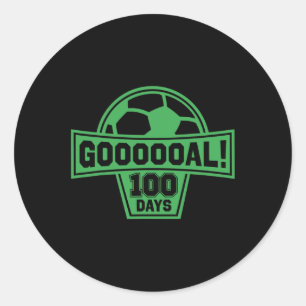 Ziel! 100 Tage Schulsoccer 100. Schultag Runder Aufkleber