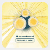 Ziel_3_Sonne-Kontrolle Quadratischer Aufkleber (Vorderseite)