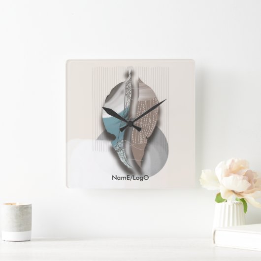 Ziel_8_Herbstblätter_1 Quadratische Wanduhr (Zuhause)