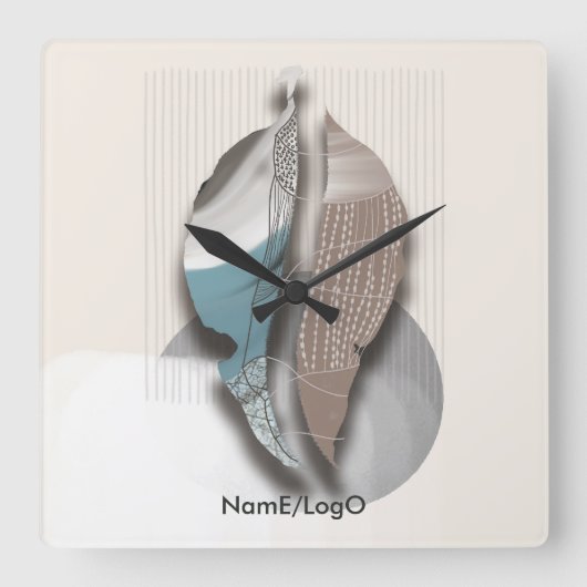 Ziel_8_Herbstblätter_1 Quadratische Wanduhr (Vorderseite)