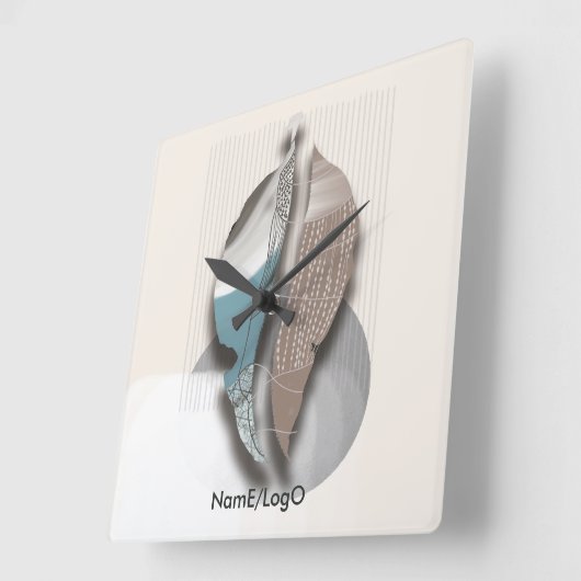 Ziel_8_Herbstblätter_1 Quadratische Wanduhr (Winkel)