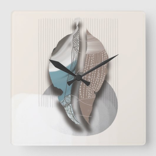 Ziel_8_Herbstblätter_1 Quadratische Wanduhr (Vorderseite)