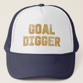 Ziel-BaggergoldGlitzer-Hut Truckerkappe