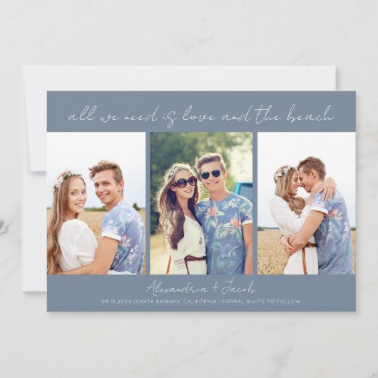 Ziel Beach 3 Foto Hochzeit Speichern Sie das Datum Save The Date (Vorderseite)