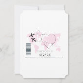 Ziel Boarding Pass Hochzeit Einladungen (Rückseite)