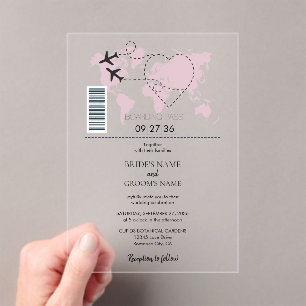 Ziel Boarding Pass Hochzeit Einladungen