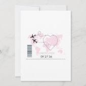 Ziel Boarding Pass Hochzeit Einladungen (Rückseite)