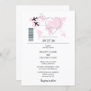 Ziel Boarding Pass Hochzeit Einladungen