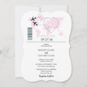 Ziel Boarding Pass Hochzeit Einladungen (Vorderseite)